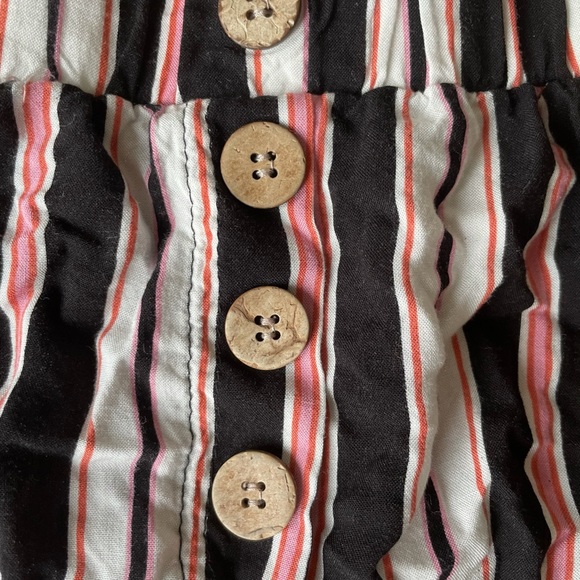 JOE B Shorts Button Front Striped Challis Juniors Black White Pink Size Small - Picture 5 of 7